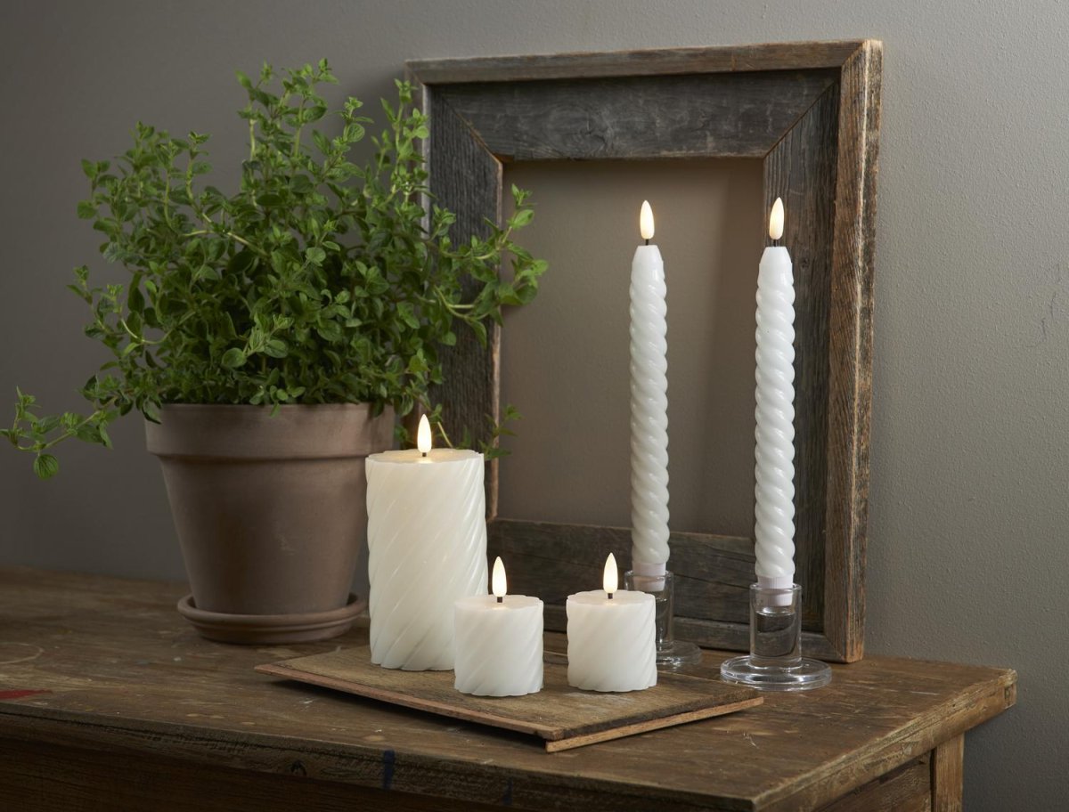 LED Antikljus Flamme Swirl Vit 2-P - Bild 9
