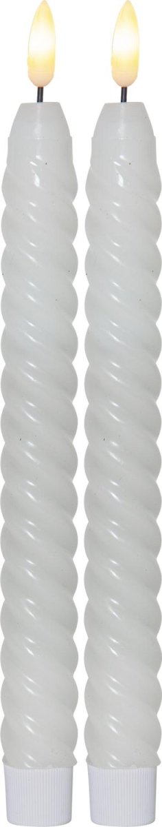 LED Antikljus Flamme Swirl Vit 2-P - Bild 2