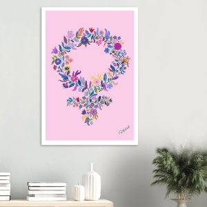 Poster Kvinnotecken, rosa